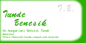 tunde bencsik business card